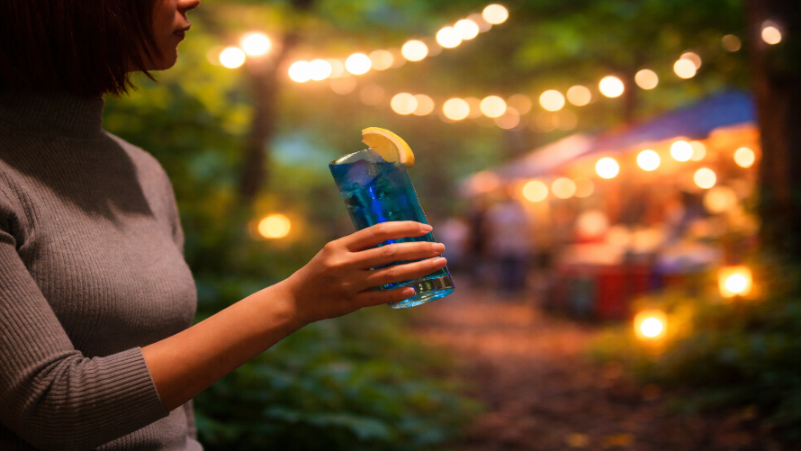 あかり旅マルシェ開催記念！　たき火バーで使えるワンドリンク券付きプラン